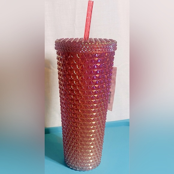 Way to celebrate Other - Pink iridescent studded Tumbler 26 oz NWT
